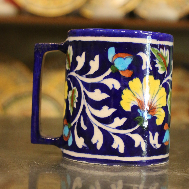 Coffee Mug Jaipur blue pottery (Height - 10cm, width  - 8cm)