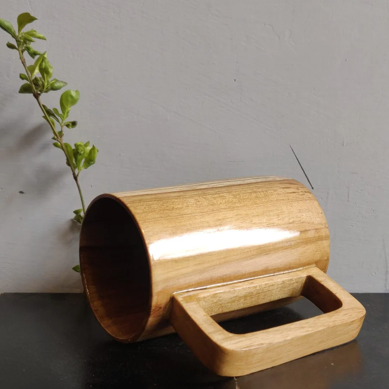 Handcrafted Teak Wood Mugs