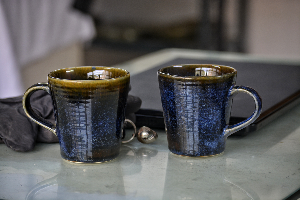 Handmade Ceramic Studio Pottery Blue Celestial Mug