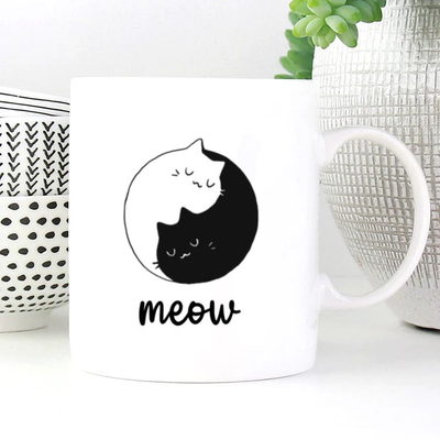 Cat Inspired Ceramic Coffee MUG "Meow"